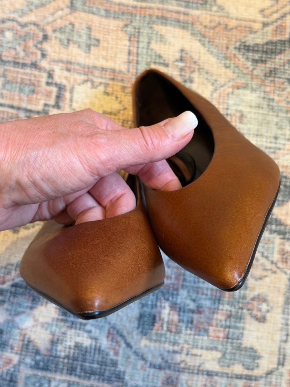 Zara Brown Leather Kitten Heel Pumps NWT Size 39 / 8